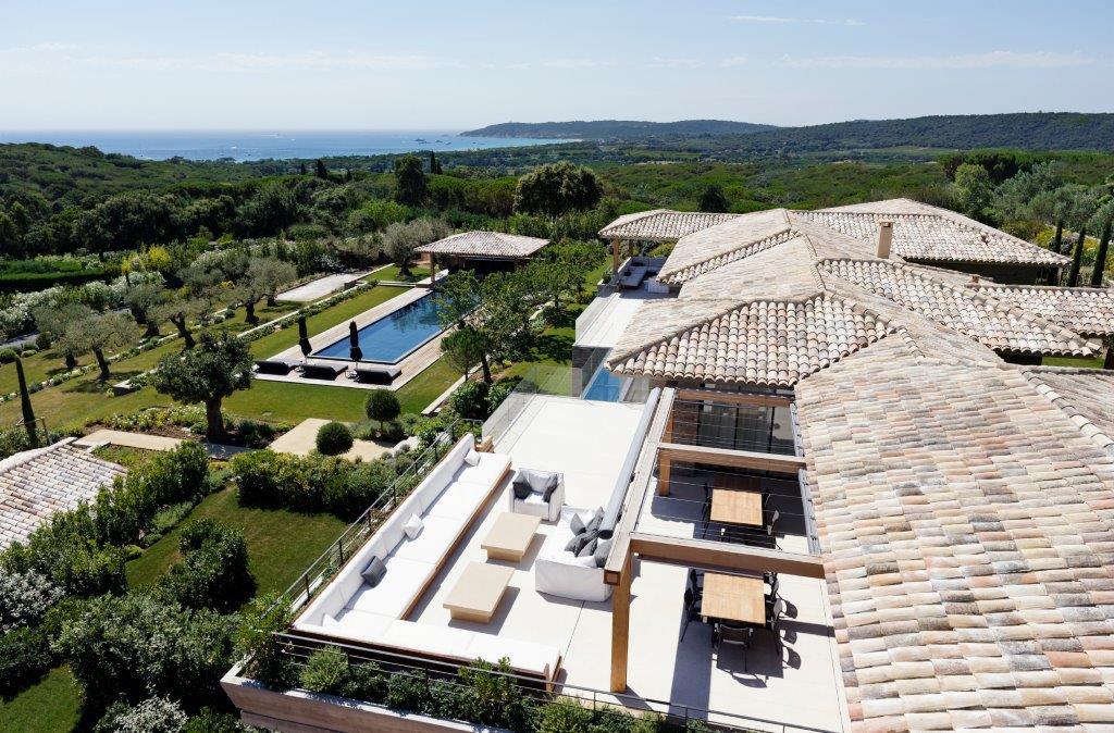 holiday rental villa st tropez tahiti villa bellazard drone shot