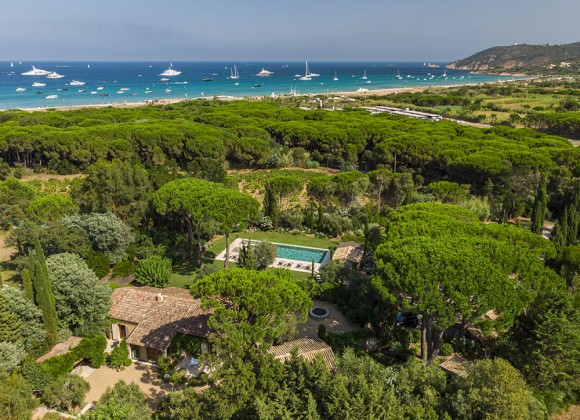 villa for let vielles pierres pampelonne beach birdview
